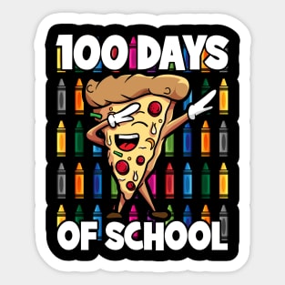 100 Days of School Dabbing Pepperoni Pizza Slice Sticker